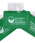 Credit Card Size Fresnel Lens 3 Pack in Green with 4X Magnification, PVC reading magnifiers with protective sleeves displayed