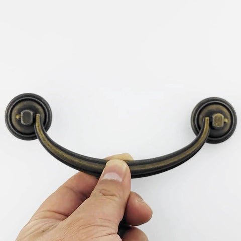 4 Pack Antique Brass Center To Center Bail Drawer Pulls 5 Inch 128mm Overall Length 5.9 Inches Vintage Style Dresser Cabinet Hardware Zinc Alloy