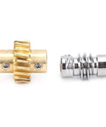 20 To 1 Bronze Worm Gear Set With Metal Shaft High Torsion Replacement For 4 To 1 Speed Industrial Robot Parts For DIY Projects Beefy Torque Boost For Precise Slow Motion And Easy Installation, bronze and silver worm gears