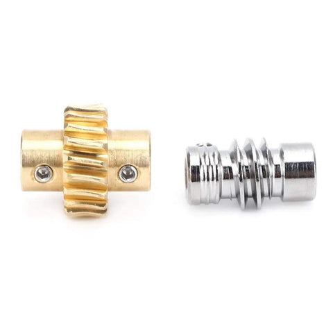 20 To 1 Bronze Worm Gear Set With Metal Shaft High Torsion Replacement For 4 To 1 Speed Industrial Robot Parts For DIY Projects Beefy Torque Boost For Precise Slow Motion And Easy Installation, bronze and silver worm gears