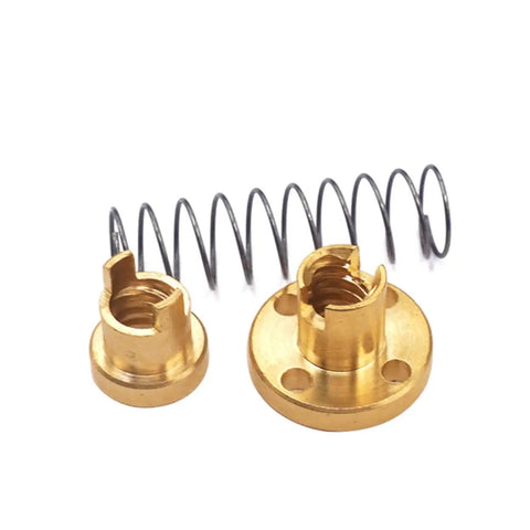 Copper nuts and spring from Two Sets Printer Lead Screw Kit Beefy Stainless Steel Lead Screws With Copper Nuts For Stepper Motors And CNC Machines