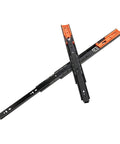 Heavy Duty Steel Drawer Slides Bottom Mount Concealed Design Smooth Glide Buffer Cabinet Hardware Set Of Two in crossed position.