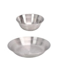 Outdoor Camping Utensil Set With 304 Stainless Steel Cutlery Thickened Cup Bowl And Plate Double Layer Vacuum Cup Lightweight 546g Mess Kit bowl and plate
