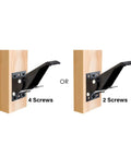 Workbench Caster Kit Set Of Four With Side Mounting Options And 3 Inch Retractable Stepdown Caster Wheels, showing two mounting methods