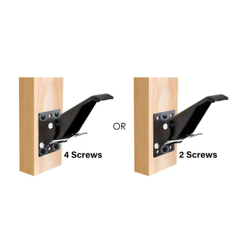 Workbench Caster Kit Set Of Four With Side Mounting Options And 3 Inch Retractable Stepdown Caster Wheels, showing two mounting methods