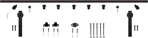 78 Inch Barn Door Track And Hardware Kit In Champagne Brass With Smooth Rollers And Matching Hardware For Doors Up To 36 Inches Easy Install With All Mounting Hardware Included And Heavy Duty Steel Construction displayed