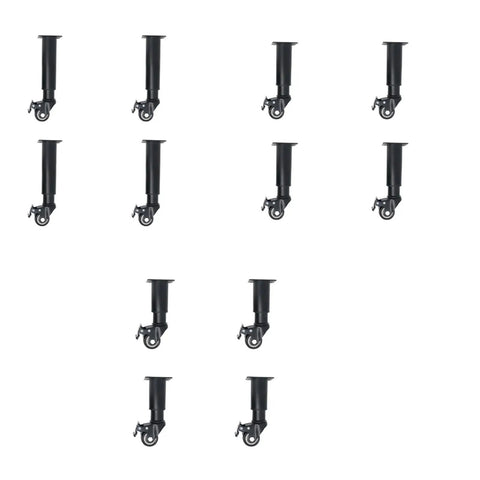 Heavy Duty Metal Adjustable Furniture Legs With Casters For Smooth Rolling No Fuss Coffee Table Legs And Cabinet Hardware Replacement Four Piece Set