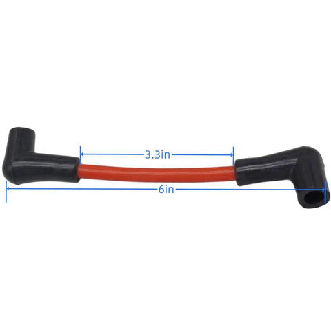 4 Pack 6 Inch Spark Plug Wires For OMC Johnson Evinrude Outboard Motors V4 To V6 10 To 235 HP Ignition Coil Wires shown in red and black