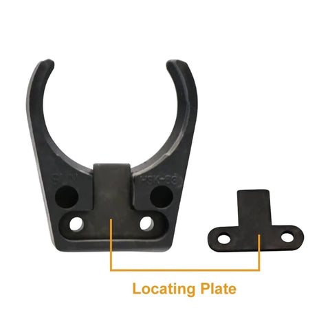 Premium 6 Pieces HSK63 Tool Holder Clamps For Vibration Free Milling And Engraving showing a locating plate and clamp.