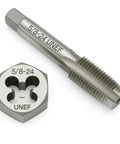5 By 24 Inch Thread Tap And Die Set With HSS Tap And GCr15 Alloy Die For Right Hand Inch Threads displayed side by side
