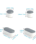 Universal Toilet Seat Bumpers With Dual Height TPE Pads 10 Pack Adhesive Rubber Bidet Seat Cushions showing size measurements