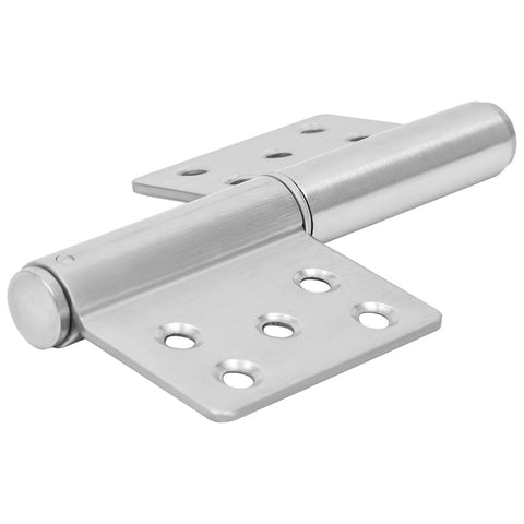 Close-up of Set Of Four Heavy Duty 304 Stainless Steel Door Hinges In Brushed Silver Finish For Smooth Quiet Operation