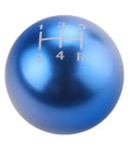 Blue Billet Round Ball Short Throw Shift Knob for 5 Speed Manual Transmissions M12x1.25 Screw-On Design, visible from top
