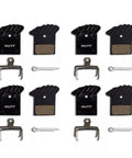 Hydraulic Disc Brake Pad Set For Bicycle And Scooter, 4 Pairs Of Semi Metallic Resin Pads With Heat Dissipation, components shown