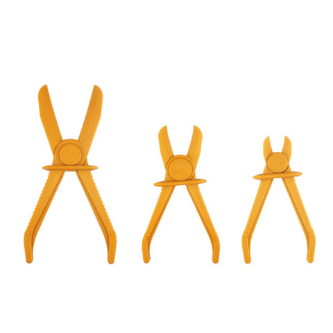Top Notch 3 Pc Oil Pipe Clamp Tool Kit For Car Enthusiasts Line Pinchers And Sealers Perfect For Fixing Leaks Crushing Fuel Lines And Sealing Oil Pipes Like A Boss Without Breaking the Bank Today yellow 3-piece plastic clamp set