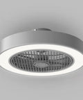 Enclosed Ceiling Fan With Lights Remote Control Low Profile Gray 20 Inch 6 Speeds Memory Mode Dimmable LED Three Color Lighting Timing Reversible Blades Lit Home Comfort Upgrade