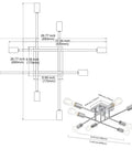 Dimensions and schematic of 8 Light Modern Semi Flush Mount Ceiling Light Mid Century Sputnik Style Chrome Finish Sleek Versatile Fixture