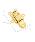 Zerodeko Metal Duckbilled Hasp Lock Toggle Latch Zinc Alloy Material 2pcs for toolbox, measuring 5.3cm x 3.9cm, gold finish.