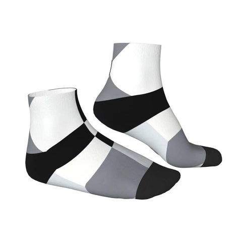 Black And White Checkerboard Straight Tube Socks Crafted From Buttery Soft Polyester For Elite Breathability And Quick Dry Comfort A Dead Set Classic For The Daily Grind Or Weekend Chill Sessions, featuring bold black and white pattern.