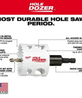 Milwaukee Hole Dozer 13-piece hole saw kit; white bi-metal saws with black quick-change arbor