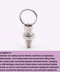 Heavy Duty Galvanized Carbon Steel Indexing Plunger With Pull Ring Lock Pin, M6 size, ideal for assembly line fixture applications.