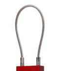 Close-up of Beefy Red Aluminum Cable Padlock with 85mm Insulated Shackle Lockout Tagout Kit Industrial Grade Safety Padlock Includes 2 Keys