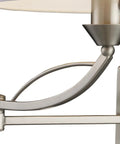 Close-up of Elysburg Dope 17 Inch High One Light Satin Nickel Wall Sconce With White Fabric Shade Metal And Fabric Construction
