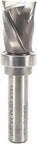 Ultimate Spiral Pattern Bit With 2 Plus 2 Compression Spiral, 1/2 In Shank, heavy-duty carbide flush trim bit close-up view.