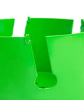 Close-up of HLOFIZI 6-1/8 inch carbide-tipped hole saw with arbor, green multi-material cutter
