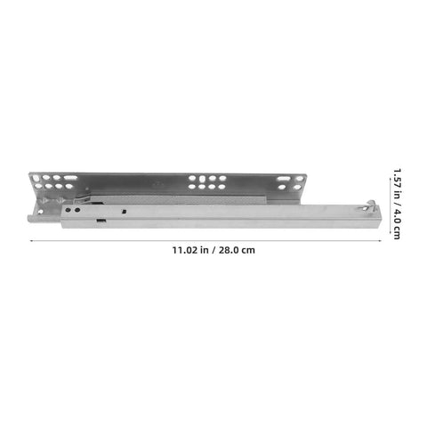 Two Pack Drawer Slide Rails With Silent Buffer And Soft Close, heavy duty load bearing rails in cold rolled steel, side view