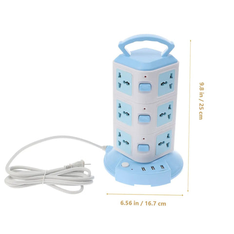 Dope Little Gamechanger Portable Power Strip With Fast Usb Charging Station and Extra Long Extension Cord for College Dorm Home Office travel, 9.8 in tall.