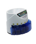 Top Shelf Coin Counter And Smart Money Sorter For Quick Euro Bill And Coin Valuation With Solid Eight Money Tubes Plus Crisp LED screen.