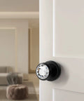 Gold Interior Privacy Glass Door Knob With Lock For Bedroom And Bathroom, Crystal Clear Knob on White Door