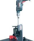 Aluminum Pipe Notcher 0-45 Degree Adjustable For 2 Inch Pipes And Tubes With Built-In Protractor mounted on drill press