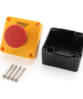 Red Flat Head Momentary Push Button Switch 1NO 1NC AC 660V 10A IP65 Weatherproof Industrial Control Box with screws
