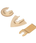 Oscillating Saw Blade Set for Tile and Marble Brazed Emery Multitool Blades 3 Piece Rectangle and Semicircle Blades displayed.