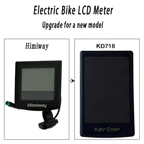 Comparison of Himiway and Ride-Ready Ebike LCD Display Meter KD718 Waterproof Bike Computer for 36V 48V E-Bike Conversion Kit