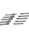 Heavy Duty One Quarter Inch Shank Carbide Burr Set Double Cut Tungsten Rotary Bits for Die Grinder Metal Grinding Woodworking 10 pcs spread out