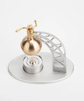 Heros Engine Steam Ball Model Kit That Really Works Full Metal Engine Model For DIY Enthusiasts Build Your Own Steam Powered Engine Hands On History And STEM Fun For Adults Silver Finish, full-metal silver and brass steam ball engine kit on round base