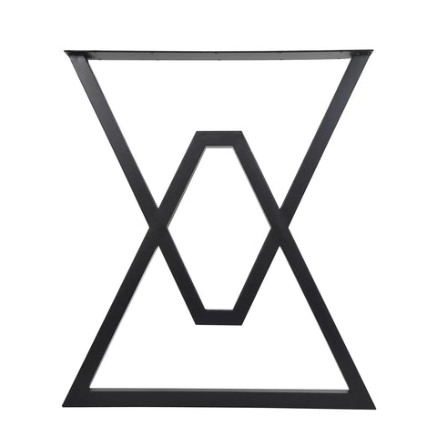 Geometric design of Beefy Industrial Modern Metal Table Legs 28 Inch High 24 Inch Wide DIY Dining Coffee Desk Workbench Base Black