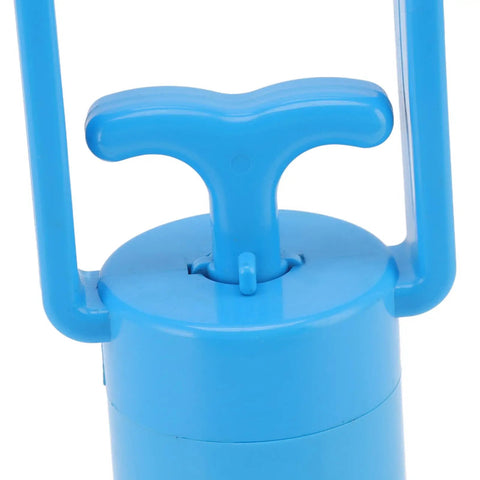 PP Material Piglet Breathing Pump For Newborn Piglets, Easy Use Manual Ventilator For Pig Farm, Sputum Suction And Amniotic Fluid Pumping Device, Rebreather Tool For Livestock Husbandry And Farm Care. Blue PP handle close-up