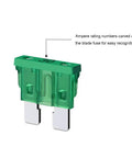 30 Amp green blade fuse from 130 Piece Standard Medium Blade Auto Fuse Assortment for easy recognition under the hood.
