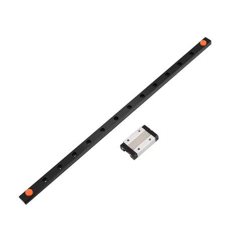 450mm Linear Rail Kit With Beefed Up Steel Carriage Block for DIY 3D Printers showing rail and carriage block