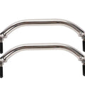 Rock Solid 9 Inch 304 Stainless Steel Grab Bar Set Smooth Polished Handrail Hardware with black mounting screws.