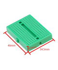 Green mini solderable breadboard with 170 tie points and dimensions for Seven Pack Mini Solderable Breadboards With 170 Tie Points Each For Tiny Prototyping Arduino Shield Projects Solderless Breadboard Kit For Quick Circuits And Neat Layouts