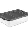 Box Stacker Modular Clear 40 Quart Storage Bin For Easy Organization And Space Saving Stackable See Through Plastic Container With Durable Build And Latching Lid No Fuss Garage Pantry And Closet 14743V06