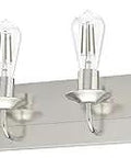 Perch Point 4-Light Vanity Light In Brushed Nickel Dimmable Modern Fixture, showing four bulbs and sleek design.
