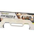 On-Center Stud Layout Tool for Framing, Inch Spacing Precision Wall Stud Framing Tool, Made in USA packaging view