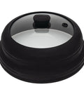 Mess Free Microwave Splatter Cover With Foldable Design For Quick Cleanup No Fuss Keeps Messes Down By Venting Steam, black silicone