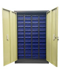 Heavy Duty 48 Drawer Tool Storage Cabinet for bolts nuts and parts steel lockable tool chest with doors workshop garage organization cabinet durable parts organizer for crafts and home improvement